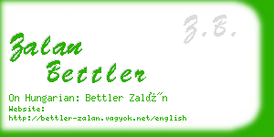 zalan bettler business card